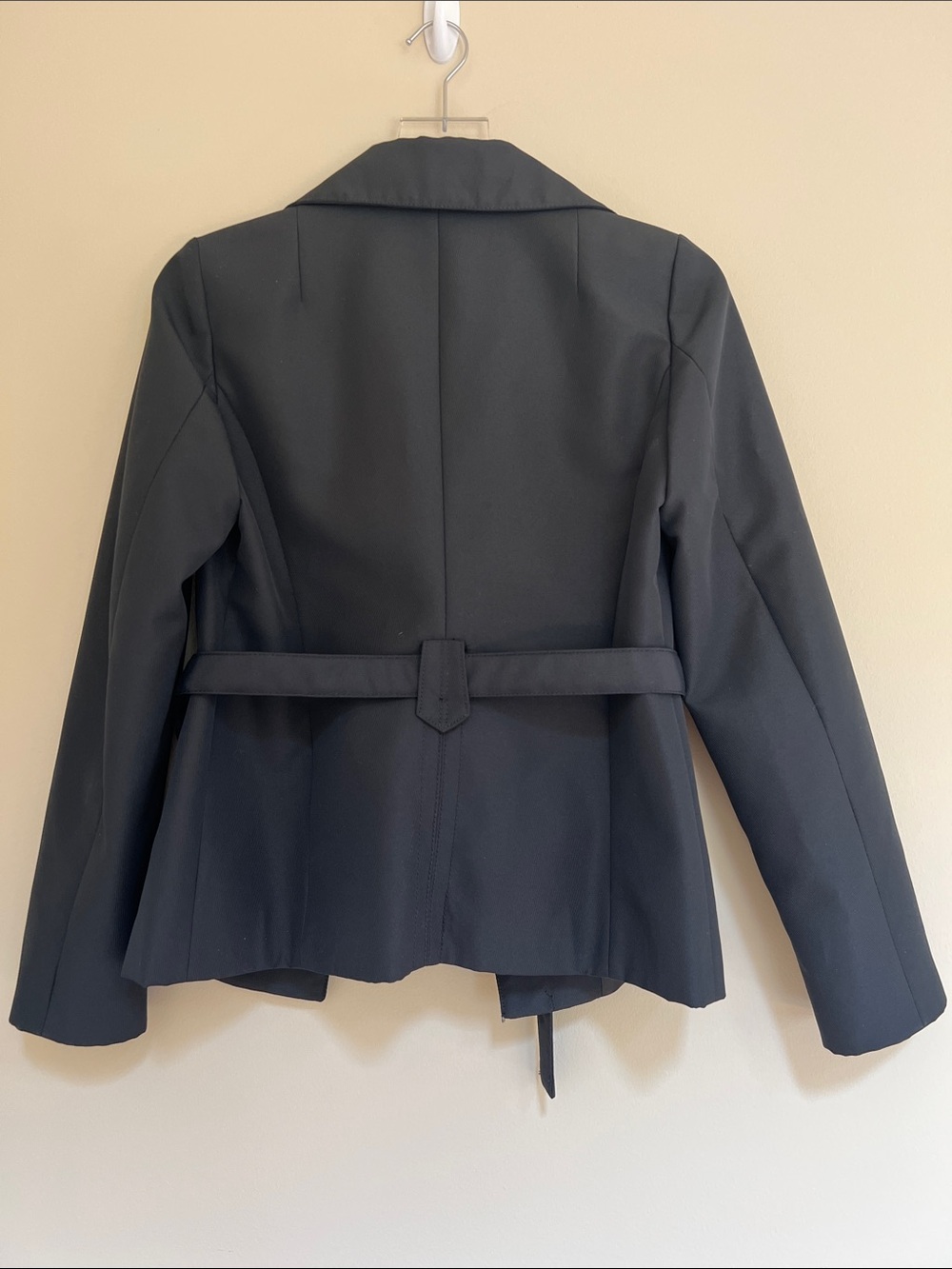 United Colors of Benetton Black Women's Belted Blazer with removable fur 0 - Picture 5 of 8